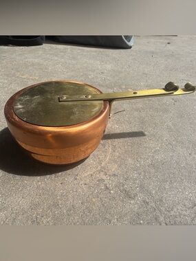 Vintage Copper and Brass Chafing Dish Alcohol Fuel Burner Candle Holder
